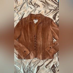 AMI 100% leather lined 100% polyester exterior womens large jacket